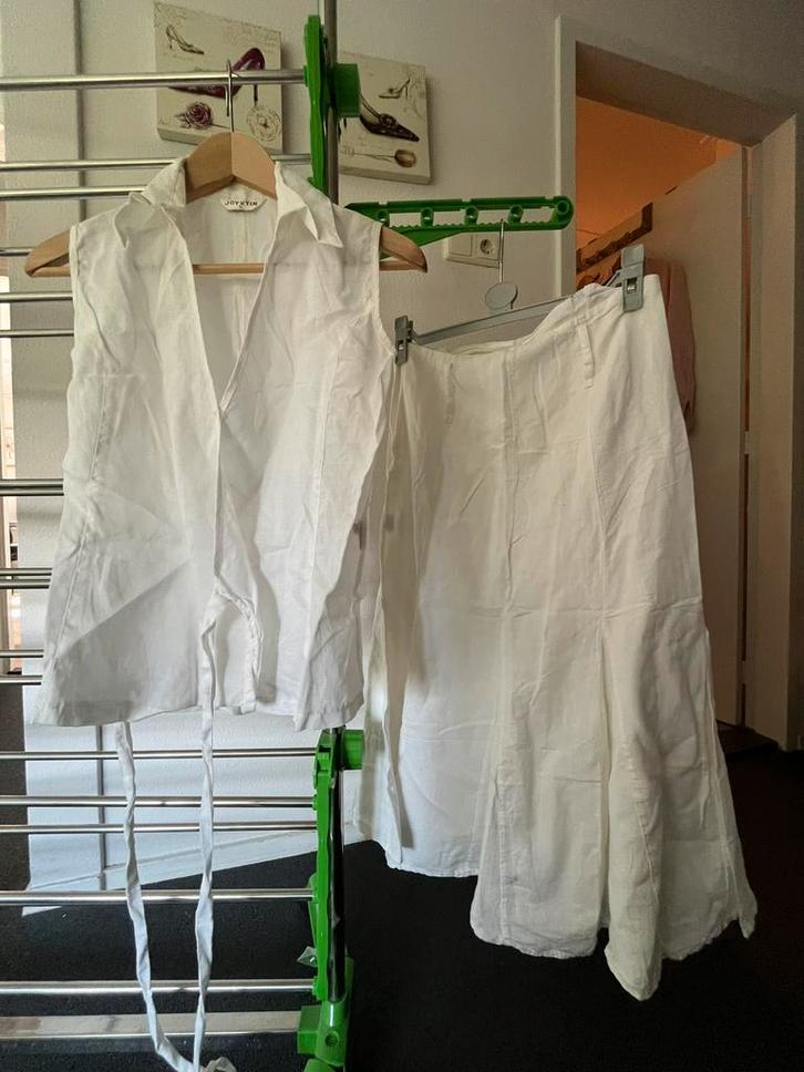 Prachtig zomers setje Linnen/katoen/elastaan wikkel top& rok, Kleding | Dames, Jasjes, Kostuums en Pakken, Zo goed als nieuw, Kostuum of Pak