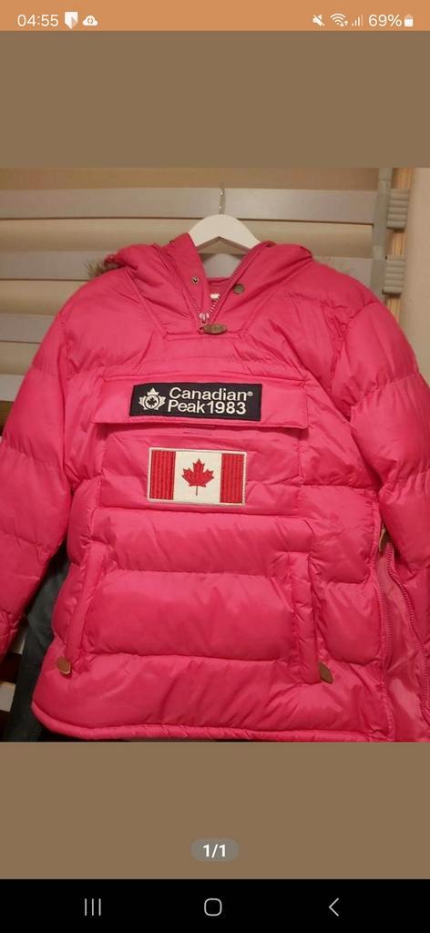 Canadian Peak winterjas maat L, Kleding | Dames, Jassen | Winter, Zo goed als nieuw, Maat 42/44 (L), Roze, Ophalen of Verzenden