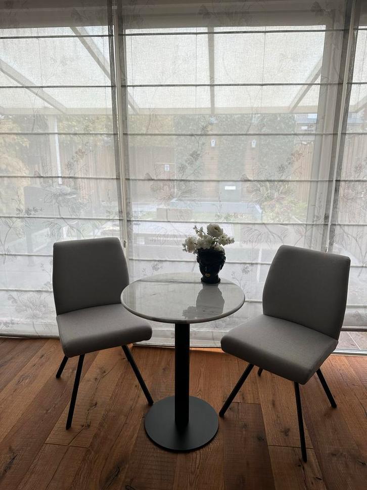 2x Moderne Haco Eetkamerstoelen - Draaibaar & Kantelbaar, Huis en Inrichting, Stoelen, Zo goed als nieuw, Twee, Metaal, Grijs