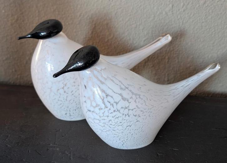 Mond geblazen glas vogel duo.  Muurla/Ittala ?, Verzamelen, Beelden en Beeldjes, Zo goed als nieuw, Dier, Ophalen of Verzenden