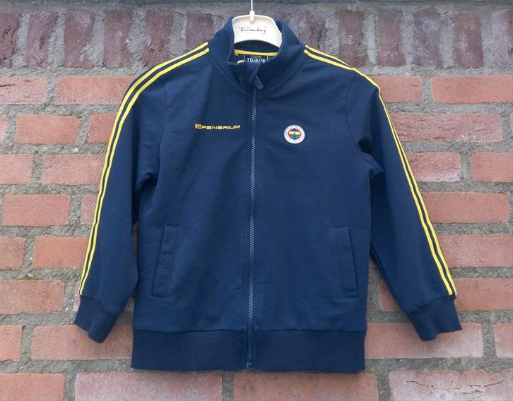 Navy blauw - geel trainings jack Fenerbahce Maat 56, Kinderen en Baby's, Babykleding | Maat 56, Zo goed als nieuw, Jongetje, Truitje of Vestje