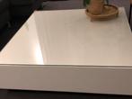 Salon tafel wit hoogglans, Minder dan 50 cm, Glas, 100 tot 150 cm, 100 tot 150 cm