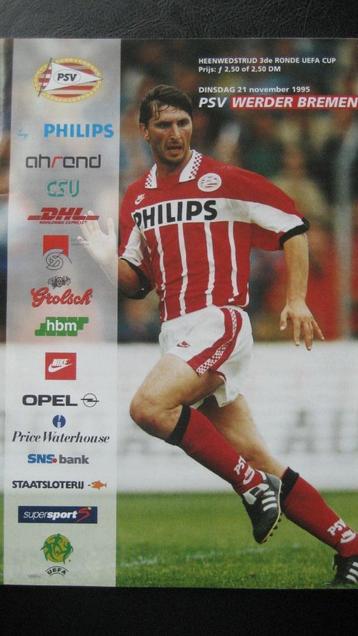 Programmaboekje PSV-Werder Bremen UEFA cup 95 beschikbaar voor biedingen
