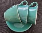 Potterie de Driehoek 3vintage kop en 4 schotels, Verzenden, Keramiek, Zo goed als nieuw, Overige stijlen