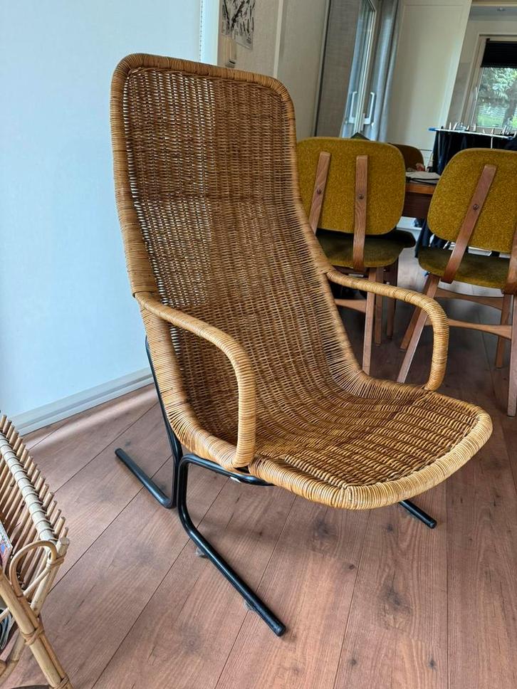 pitriet lounge fauteuil, model 514c, Dirk van sliedregt, Huis en Inrichting, Stoelen, Gebruikt, Eén, Riet of Rotan, Overige kleuren