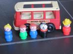 Fisher price minibus met 5 popjes, 1969 vintage, mooi., Ophalen of Verzenden, Zo goed als nieuw, Speelset