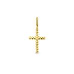 Gouden mini bolletjes Kruishangertje - 14 karaat goud, Nieuw, Ophalen of Verzenden, Kruis of Symbool, Goud