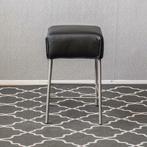 6x Montis Samba barkruk zwart leder - laag model - rvs, Niet ingevuld, Niet ingevuld, Leer, Ophalen of Verzenden