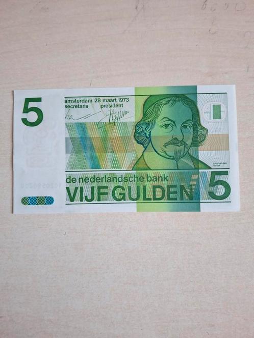 5 Gulden Biljet 1973 - UNC Kwaliteit, Postzegels en Munten, Bankbiljetten | Nederland, Los biljet, 5 gulden, Ophalen of Verzenden