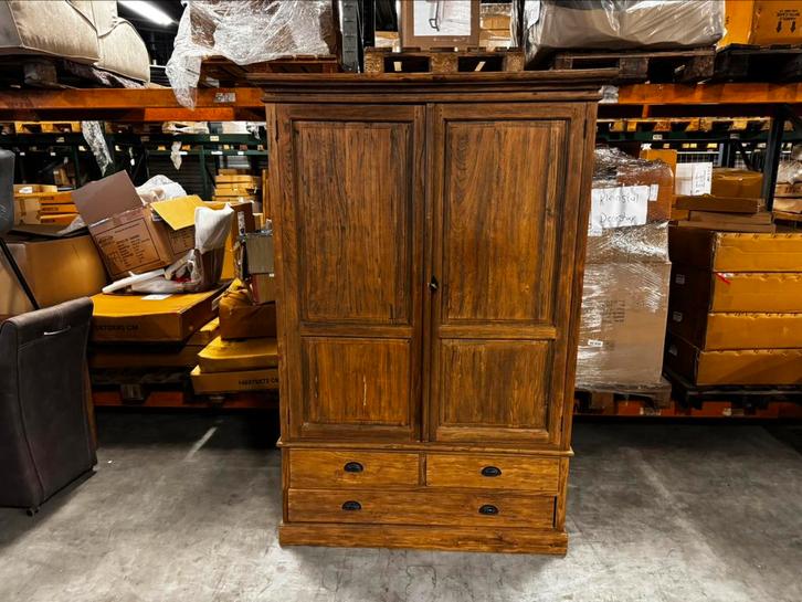 Prachtige teakhouten kledingkast. Hang/leg en laden, Huis en Inrichting, Kasten | Kledingkasten, Zo goed als nieuw, 200 cm of meer