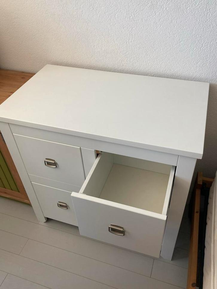 Witte commode met lades, merk Bopita, Huis en Inrichting, Kasten | Dressoirs, Gebruikt, 50 tot 100 cm, 50 tot 75 cm, Met lade(s)