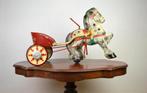 Metalen 1950s Sebel Mobo Toys Trapauto Paard + Kar, Antiek en Kunst, Ophalen