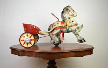Metalen 1950s Sebel Mobo Toys Trapauto Paard + Kar beschikbaar voor biedingen