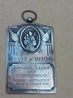 Plaquette religie antiek St Antonius 1922-1930 leden voorzit, Antiek en Kunst, Antiek | Religie, Ophalen of Verzenden