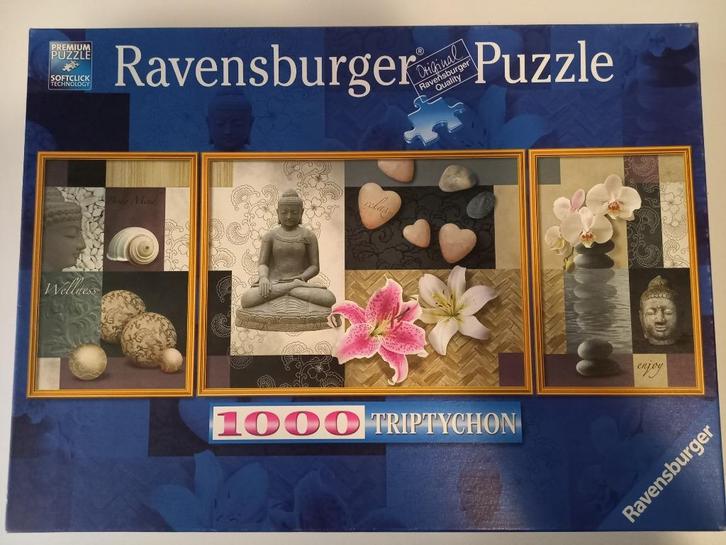 * Puzzel Ravensburger drieluik Triptychon 1000 st *, Hobby en Vrije tijd, Denksport en Puzzels, Gebruikt, Legpuzzel, 500 t/m 1500 stukjes