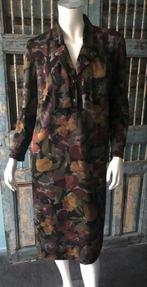 Vintage originele jaren 80 jurk bruin gebloemd maat 40, Maat 38/40 (M), Bruin, Verzenden, Vintage