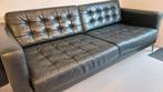 Karlstad - Landskrona Ikea 3-zitsbank leer zwart, Ophalen, Zo goed als nieuw, 75 tot 100 cm, Leer