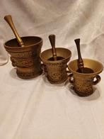 Antieke Bronzen Mortieren met Stamper - Set van 3, Ophalen of Verzenden, Brons