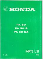 Honda PA50 PA50 S PA50 DX parts list (3204z) bromfiets, Fietsen en Brommers, Ophalen of Verzenden, Zo goed als nieuw