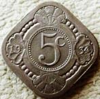 Prachtig vierkant stuivertje - 5 cent 1934., Verzenden, Koningin Wilhelmina, Overige waardes, Losse munt