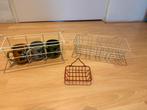 Vintage Metalen Rekjes/Mandjes - Set van 3, Ophalen, Overige materialen, Gebruikt, Mand