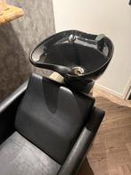 2 kapstoelen kapsalon / wasbak te koop incl. gratis spiegels, Ophalen, Twee, Zwart, Leer