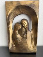 Religieus houtsnijwerk goud Jozef Maria kindje Jezus, Ophalen of Verzenden