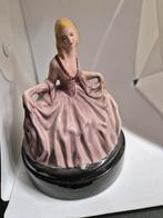 Antieke Victoriaanse Bisque Poederdoos Dame, Antiek en Kunst, Ophalen of Verzenden