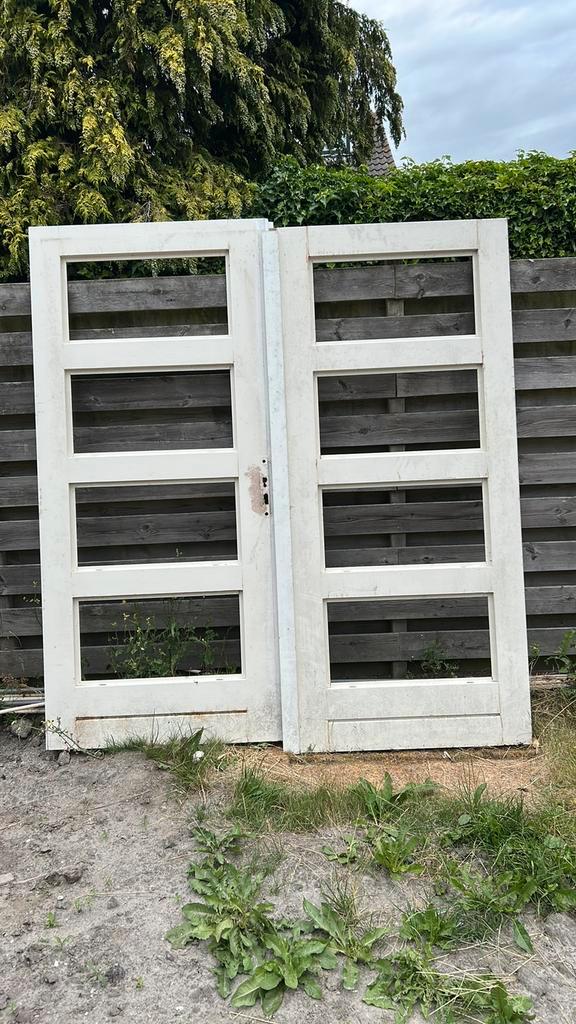 Twee openslaande deuren, tuindeuren, Doe-het-zelf en Verbouw, Deuren en Horren, Zo goed als nieuw, Binnendeur, 200 tot 215 cm