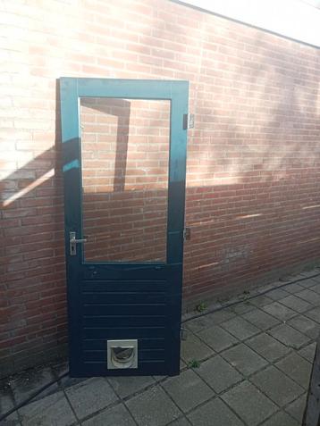 83x211.5cm bh88cm dubbel glas met katteluik sparing hardhout beschikbaar voor biedingen
