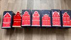 7 Hollandse Kersthuisjes met LED, Overige materialen, Nieuw, Ophalen of Verzenden, Rood