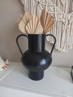 Vintage zwarte vaas, Ophalen of Verzenden, Zwart, Glas, Minder dan 50 cm