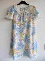 Hanro witte kanten nachtjapon met blauwe bloemen maat 40, Hanro, Ophalen of Verzenden, Nieuw, Maat 38/40 (M)