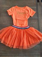 Oranje rok en shirt, maat 110/116, Kinderen en Baby's, Kinderkleding | Maat 110, Meisje, Ophalen of Verzenden, Zo goed als nieuw