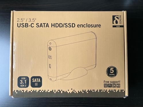 Deltaco MAP-GD38C USB-C SATA HDD/SSD behuizing, Computers en Software, Harde schijven, Nieuw, USB, Ophalen of Verzenden
