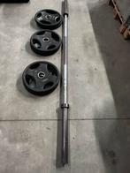 60kg Rubberen Olympische Gewichten Olympische Barbell 220cm, Sport en Fitness, Fitnessmaterialen, Ophalen, Gebruikt, Halterschijven