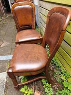 4 antieke eettafelstoelen leer, Ophalen