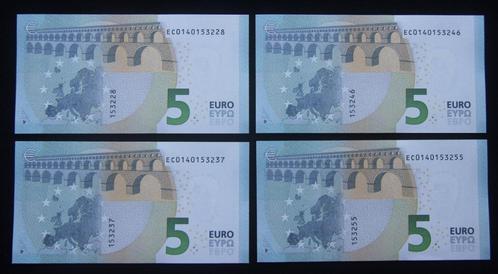 4x 5 euro 2013 (slowakije) nummers opvolgend print E001D3, Postzegels en Munten, Bankbiljetten | Europa | Eurobiljetten, 5 euro