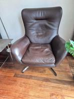 Leren Minotti draaifauteuil, Huis en Inrichting, Fauteuils, Ophalen, Gebruikt, 50 tot 75 cm, Leer