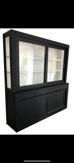 Buffetkast zwart 220 breed, 200 cm of meer, Ophalen of Verzenden, Zo goed als nieuw, 200 cm of meer