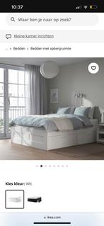 Ikea Brimnes bed 140x200cm, Ophalen, Gebruikt, Wit, Tweepersoons