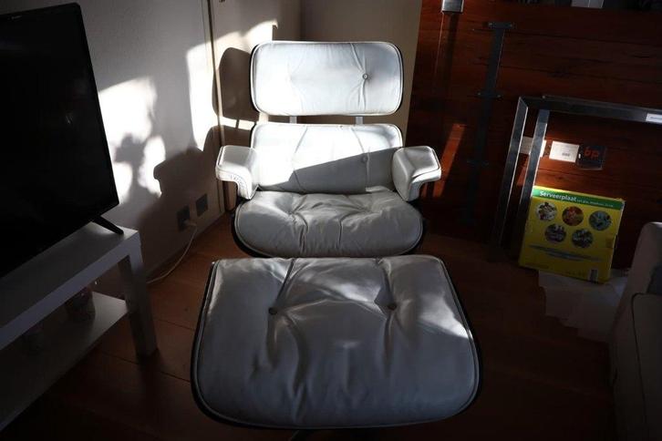 Lounge Chair + Ottoman – Herman Miller / ICF - VTG ORI, Huis en Inrichting, Fauteuils, Gebruikt, Hout, Leer, Metaal, 75 tot 100 cm