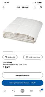 Te koop: IKEA FJÄLLARNIKA 4-seizoenen dekbed – 240x220 cm, Ophalen, Tweepersoons, 140 cm, Zo goed als nieuw