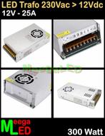 LED Trafo Voeding Adapter Driver - 230V > 12V - 25A = 300W, Ophalen of Verzenden, Nieuw, LEDtrafo