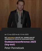 Peter Pannekoek Oudejaarsconference 2X Rij 1 Tickets, Tickets en Kaartjes, Twee personen, November