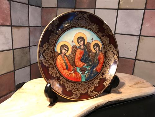 Bradex bord,de drie Eenheid,Russische iconen schilderkunst, Antiek en Kunst, Antiek | Wandborden en Tegels, Verzenden