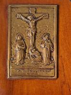 Vintage houten wijwaterbakje Salvator Mundi., Antiek en Kunst, Ophalen of Verzenden