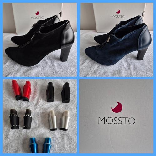 2x dames 40,5 Mossto laarsjes zwart/ blauw verwisselbare hak, Kleding | Dames, Schoenen, Zo goed als nieuw, Lage of Enkellaarzen