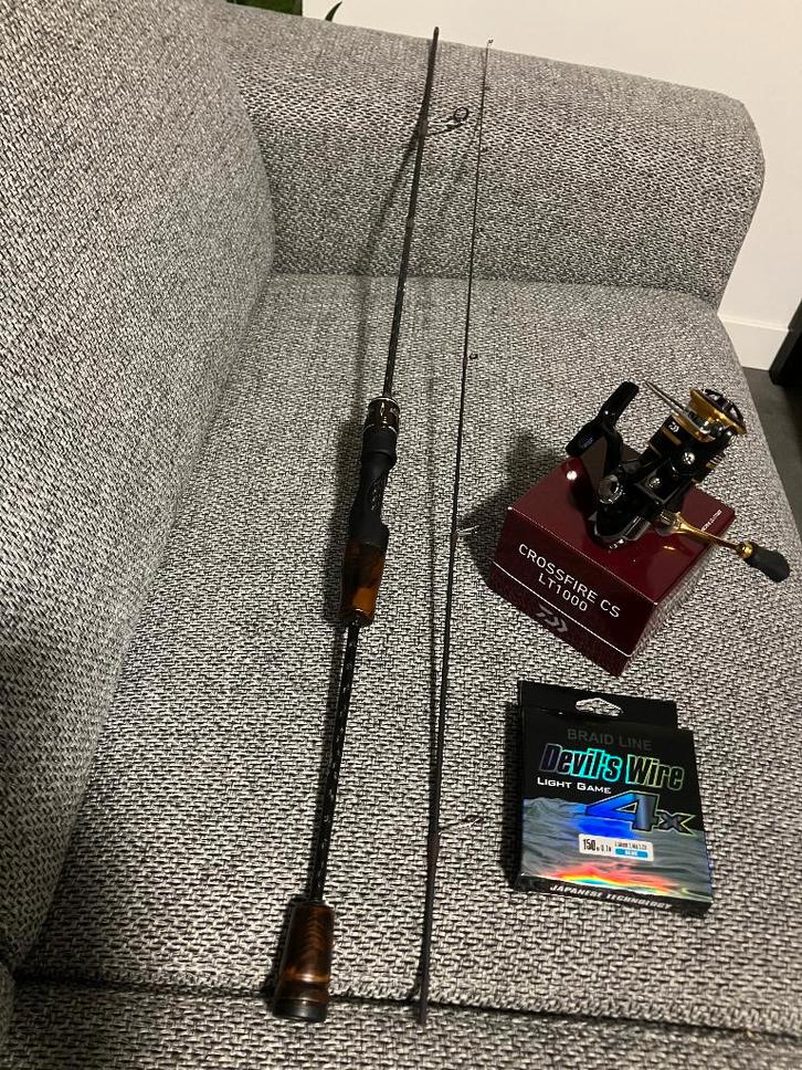 UL ultra light hengelset & molen compleet, Watersport en Boten, Hengelsport | Algemeen, Nieuw, Complete hengel, Ophalen of Verzenden