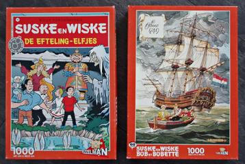 2X Suske en Wiske Puzzels - Efteling-Elfjes Angst Amsterdam beschikbaar voor biedingen